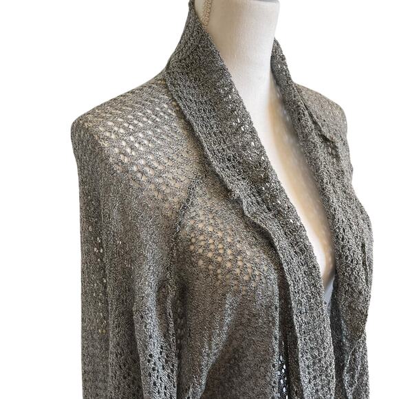 Bloomchic Cardigan Sweater Size 18/20 Gray Taupe Open Knit Topper NWT - Picture 4 of 12